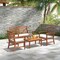 Costway 4 PCS Outdoor Furniture Set with Soft Seat Cushions Stable Acacia Wood Frame White/Navy/Gray
